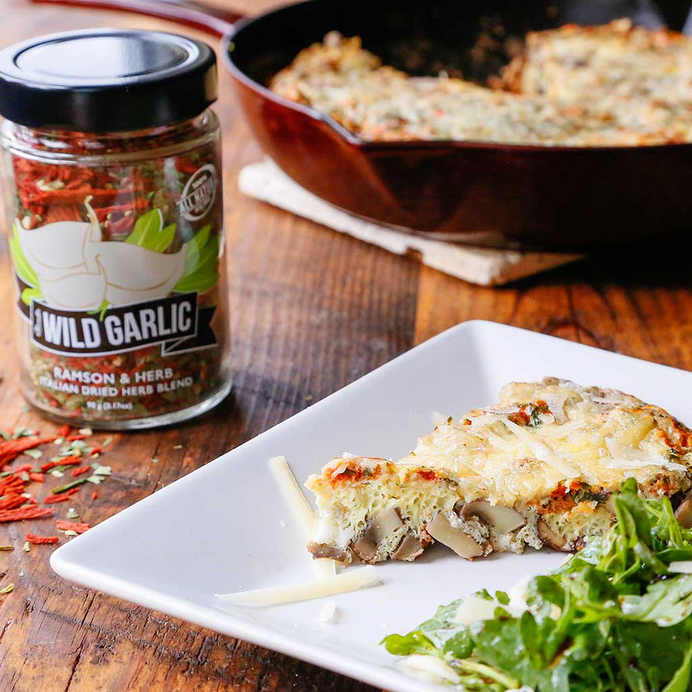 Wild Garlic & Mushroom Frittata Recipe | Olivelle The Art of Flavor®