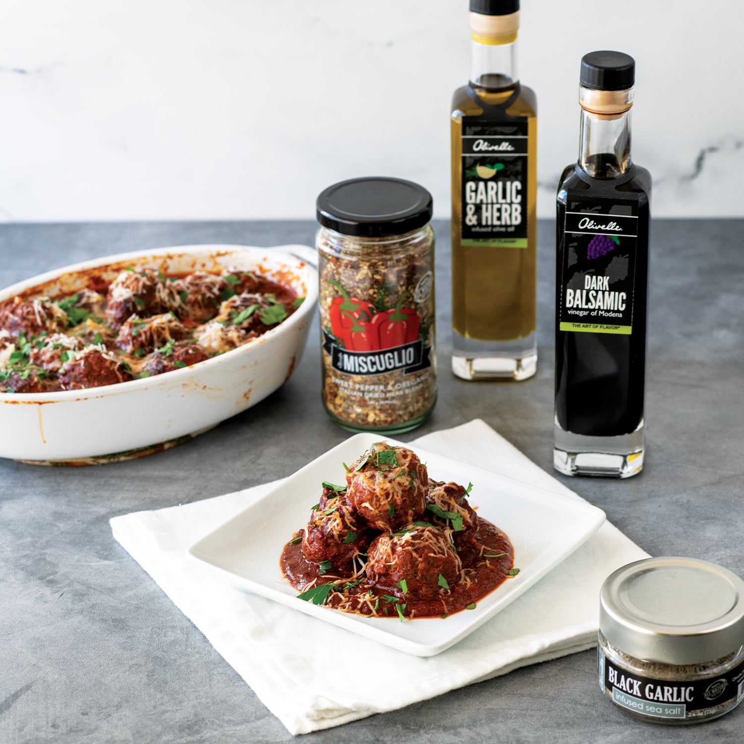The Meatballs Recipe Flavor® Balsamic Italian with Dark Art Kit Gift Red Sauce - Olivelle | of